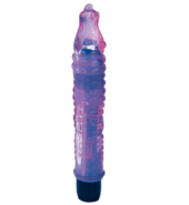 Фиолетовый гелевый вибратор в форме крокодильчика - 19 см. - 0