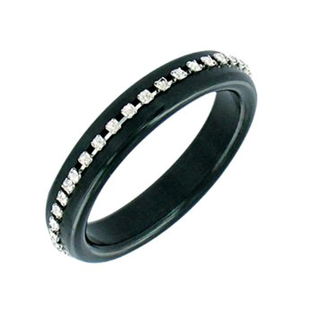 Чёрное эрекционное кольцо со стразами MAGIC DIAMOND - 1