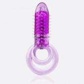 Фиолетовое виброкольцо с подхватом мошонки DOUBLE O 8 PURPLE - 0