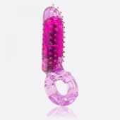Фиолетовое эрекционное кольцо с вибрацией и пальчиком OYEAH PURPLE - 3