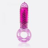 Фиолетовое эрекционное кольцо с вибрацией и пальчиком OYEAH PURPLE - 2