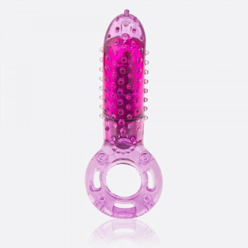 Фиолетовое эрекционное кольцо с вибрацией и пальчиком OYEAH PURPLE - 2