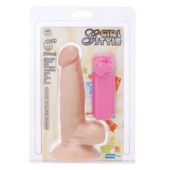 Реалистичный вибромассажёр с присоской и выносным пультом G-GIRL STYLE 6INCH VIBRATING DONG - 15,2 см. - 1