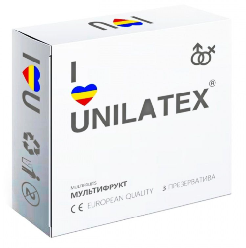Разноцветные ароматизированные презервативы Unilatex Multifruits - 3 шт. - 0