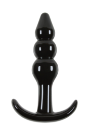 Чёрная анальная пробка Jelly Rancher T-Plug Ripple - 10,9 см. - 1