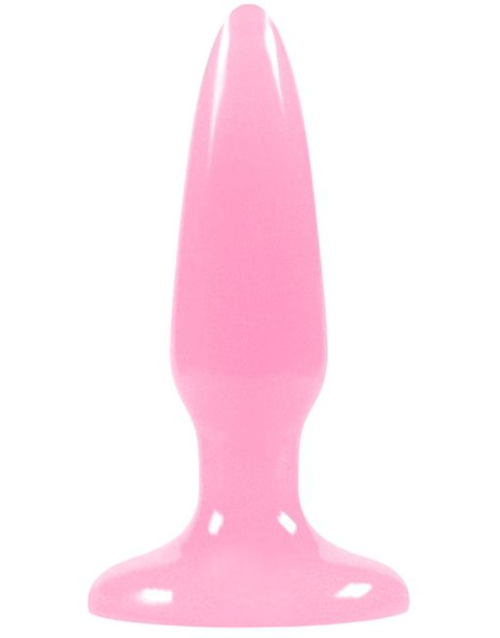 Розовая, светящаяся в темноте анальная пробка Firefly Pleasure Plug Mini Pink - 8,1 см. - 1