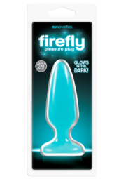 Голубая, светящаяся в темноте анальная пробка Firefly Pleasure Plug Medium - 12,7 см. - 0