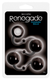 Чёрные анальные шарики Renegade Pleasure Balls - 0