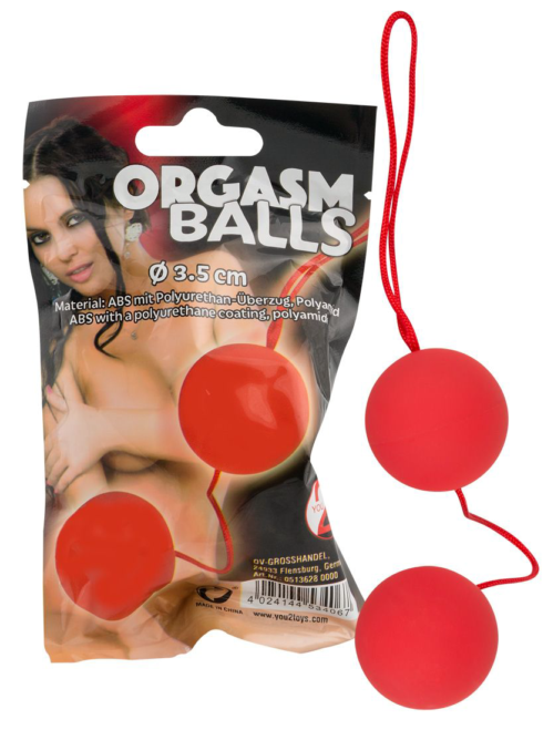 Красные вагинальные шарики Orgazm Balls - 0