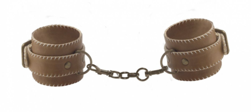Кожаные наручники OUCH! Brown - 0