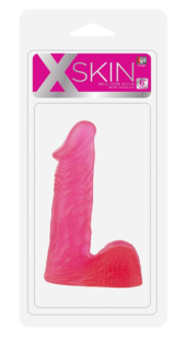 Розовый гелевый фаллоимитатор XSKIN 6 PVC DONG - 15 см. - 1