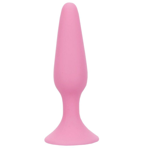 Розовая анальная пробка BEAUTIFUL BEHIND SILICONE BUTT PLUG - 11,4 см. - 0