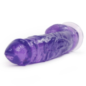 Фиолетовый фаллоимитатор на присоске из гелевого материала - 22,8 см. - 1