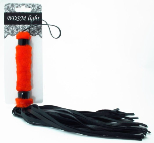 Нежная плеть с красным мехом BDSM Light - 43 см. - 0