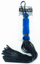 Нежная плеть с синим мехом BDSM Light - 43 см. - 1