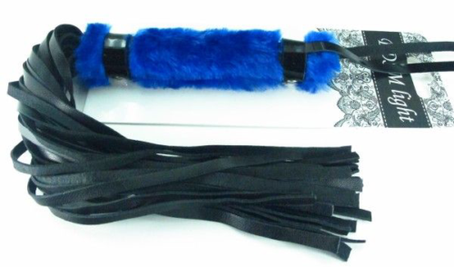 Нежная плеть с синим мехом BDSM Light - 43 см. - 0