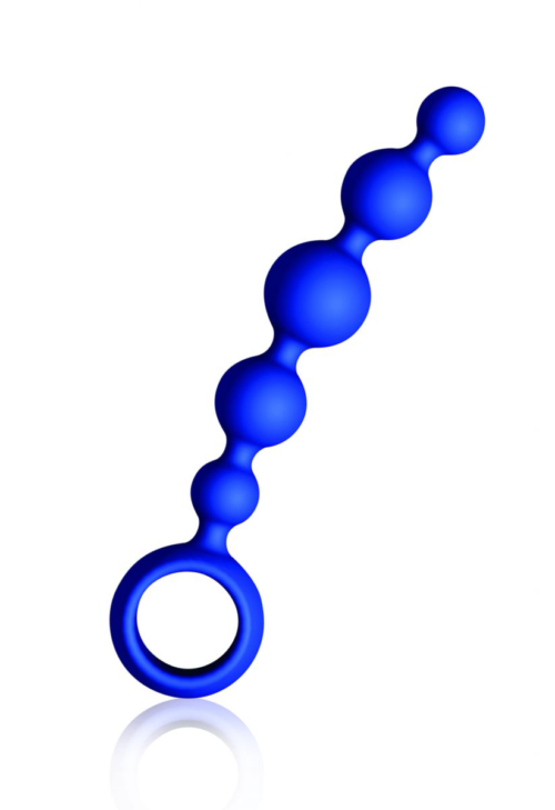 Малая анальная цепочка Joyballs Wave синего цвета - 17,5 см. - 0