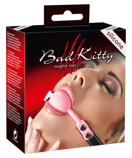 Силиконовый кляп-шар розового цвета Bad Kitty - 3