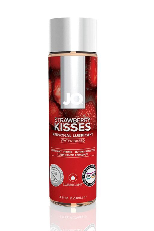 Лубрикант на водной основе с ароматом клубники JO Flavored Strawberry Kiss - 120 мл. - 0