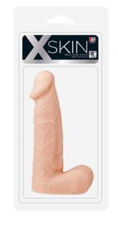 Телесный фаллоимитатор XSKIN 6 PVC DONG FLESH - 15,2 см. - 1