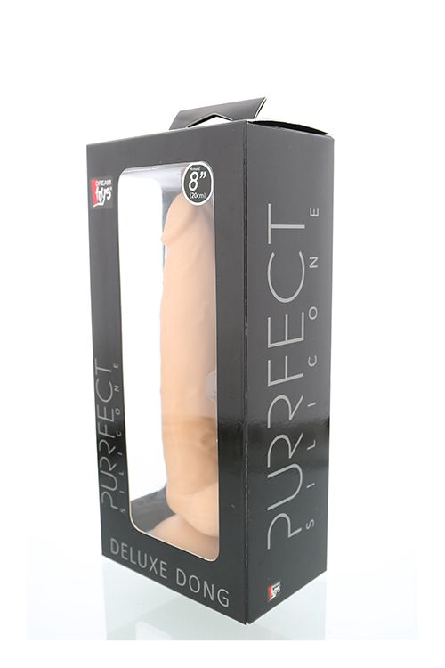 Телесный фаллоимитатор на присоске PURRFECT SILICONE DELUXE DONG 8INCH - 20 см. - 1