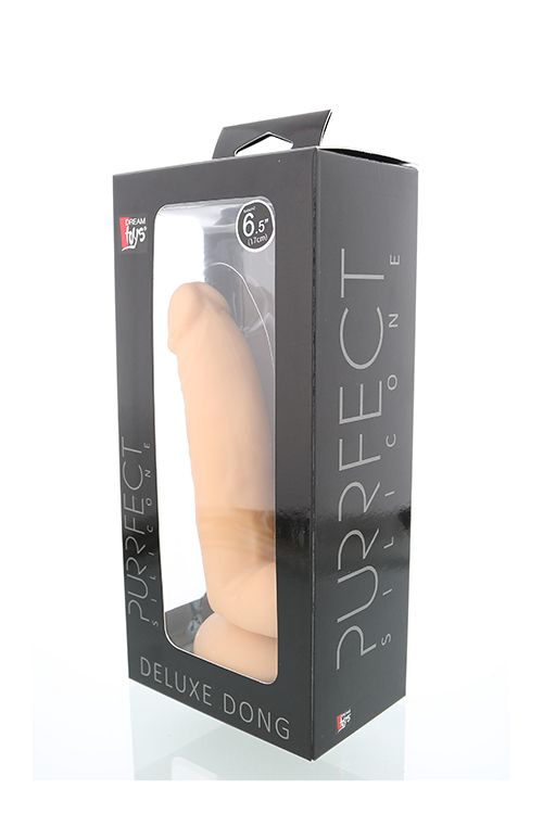 Телесный фаллоимитатор с подошвой-присоской PURRFECT SILICONE DELUXE DONG 6.5INCH - 17 см. - 1