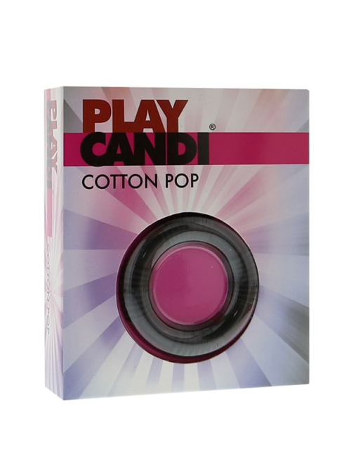 Чёрное эрекционное кольцо PLAY CANDI COTTON POP BLACK - 1
