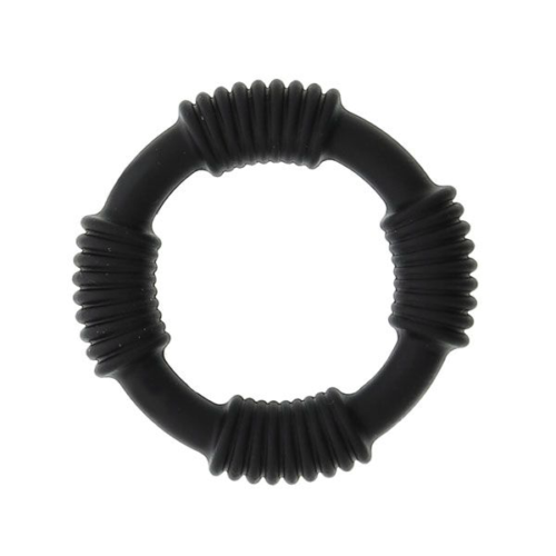 Чёрное эрекционное кольцо PLAY CANDI COTTON POP BLACK - 0