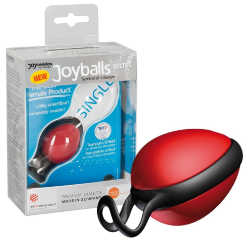 Красный вагинальный шарик со смещенным центром тяжести Joyballs Secret - 0