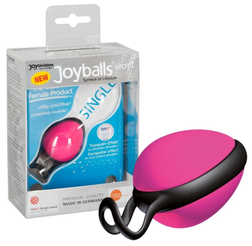 Розовый вагинальный шарик со смещенным центром тяжести Joyballs Secret - 0
