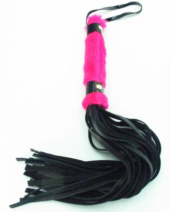 Нежная плеть с розовым мехом BDSM Light - 43 см. - 0