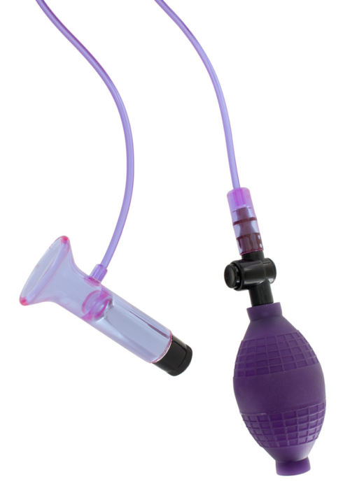 Фиолетовый клиторальный стимулятор с вибрацией PUSSYPUMP - 0
