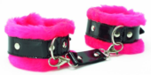 Розовые наручники с мехом BDSM Light - 0