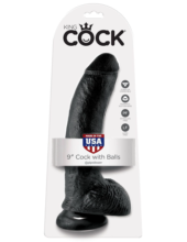 Чёрный фаллоимитатор 9 Cock with Balls - 22,9 см. - 3