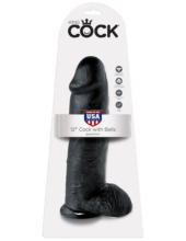 Чёрный фаллоимитатор-гигант 12 Cock with Balls - 30,5 см. - 3