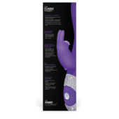 Фиолетовый вибромассажёр с клиторальным отростком и отделанной стразами рукоятью The Classic Rabbit - 22 см. - 2