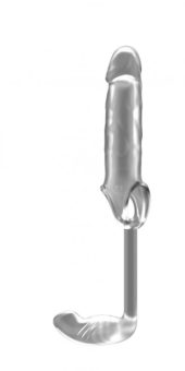 Прозрачная насадка с анальным стимулятором Stretchy Penis Exten and Plug No.34 - 0