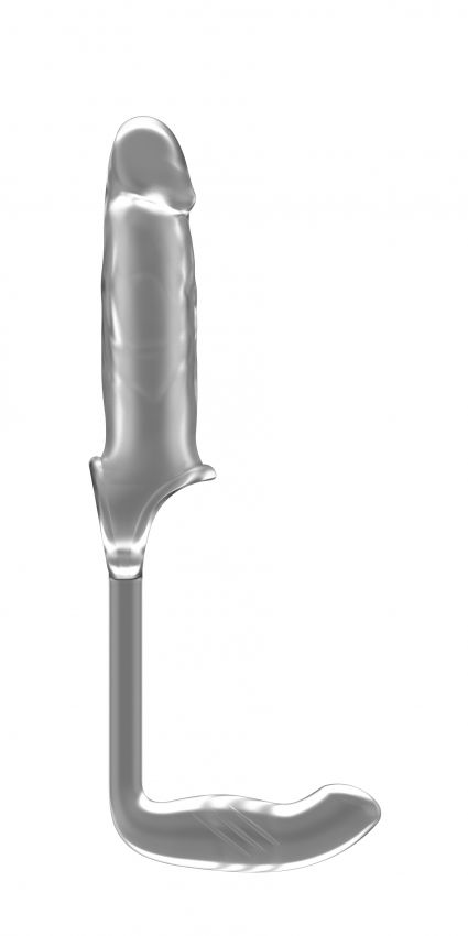 Прозрачная насадка с анальным стимулятором Stretchy Penis Exten and Plug No.34 - 2