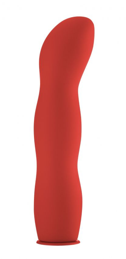 Красный страпон Deluxe Silicone Strap On 10 Inch с волнистой насадкой - 25,5 см. - 1