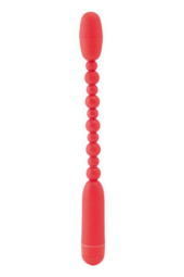 Красный анальный вибратор-палочка - 19 см. - 0