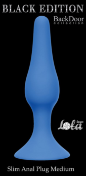 Синяя анальная пробка Slim Anal Plug Medium - 11,5 см. - 1
