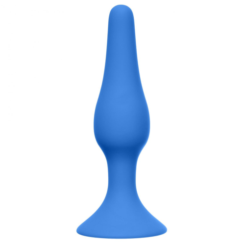 Синяя анальная пробка Slim Anal Plug Medium - 11,5 см. - 0