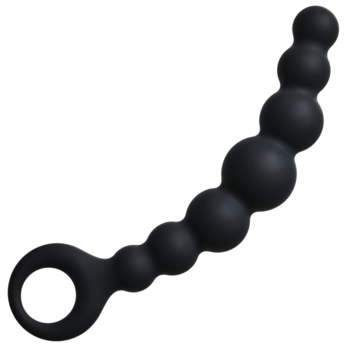 Чёрная упругая анальная цепочка Flexible Wand - 18 см. - 0