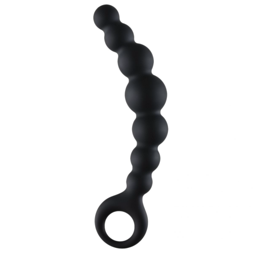 Чёрная упругая анальная цепочка Flexible Wand - 18 см. - 1