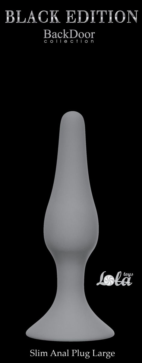 Светло-серая анальная пробка Slim Anal Plug Large - 12,5 см. - 1