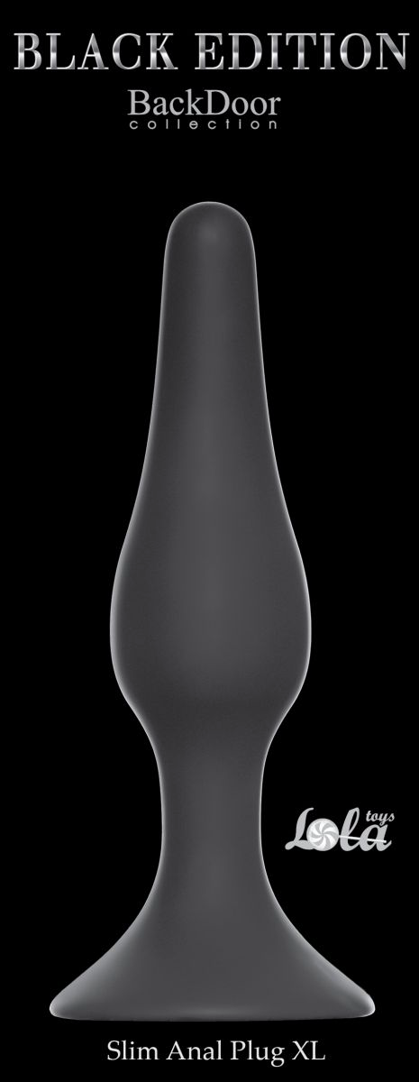 Чёрная анальная пробка Slim Anal Plug XL - 15,5 см. - 1