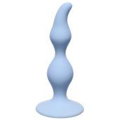 Голубая анальная пробка Curved Anal Plug Blue - 12,5 см. - 0