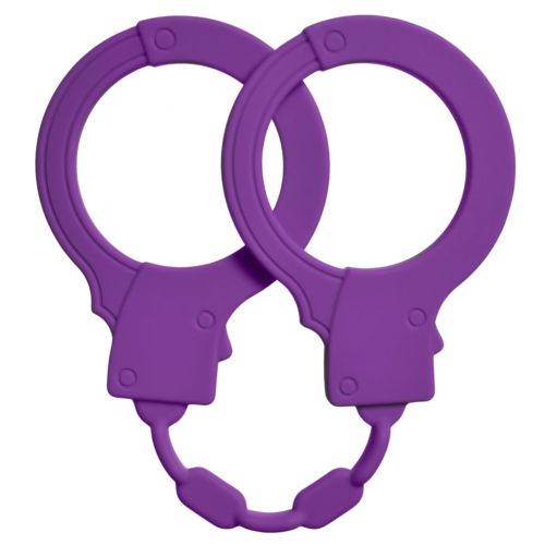 Фиолетовые силиконовые наручники Stretchy Cuffs Purple - 0