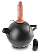 Мини-мяч с фаллической насадкой телесного цвета и вибрацией Vibrating Mini Sex Ball with 6 Dildo - 15,2 см. - 0