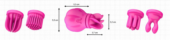 Розовый клиторальный стимулятор Caress с 5 заменяемыми насадками - 1